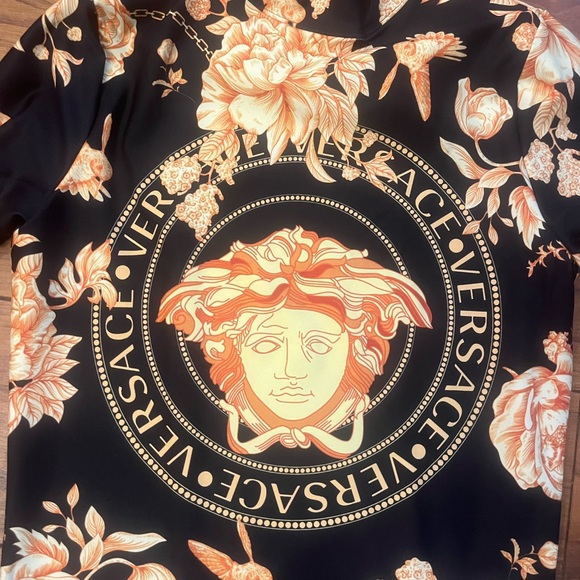 Versace Black and Orange Medusa Floral Top - Picture 3 of 8